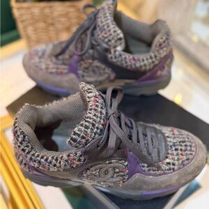 Chanel Multicolor Tweed Sneakers